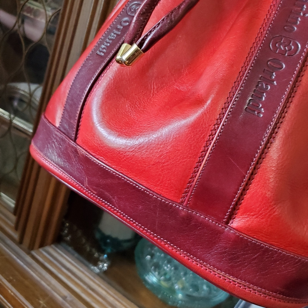 Marino Orlandi Red Drawstring Purse - Picture 5 of 12